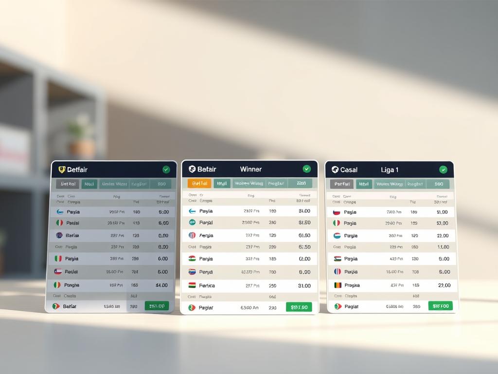 comparație cotele Betfair, Winner, Casa Pariurilor